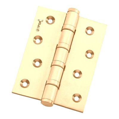 IPSA 5x3Inch, 3mm Thickness Premium Brass Bearing Hinge - Silver Gold Finish - 6335