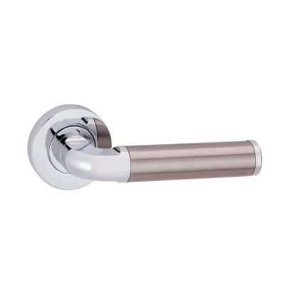 IPSA Iris Cherry 60 mm S2 - Both Side Key Mortise Door Handle Lockset On Rose - Chrome Plated Silver (CPS) Finish - 6654