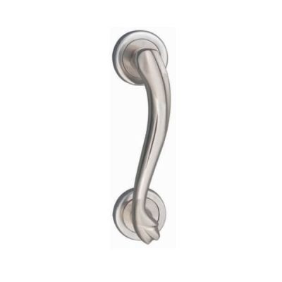 IPSA Villa 10Inch Brass Pull Handle on Rose Left Side - Silver Finish - 6815