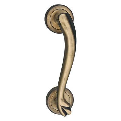 IPSA Villa 18Inch Brass Pull Handle on Rose Left Side - Antique Finish - 6951