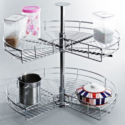 Iris Colors 24Inch Stainless Steel Carousel 3/4 Round Corner Unit