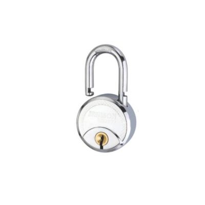 Jainson 77mm Mild Steel Solid B C P Padlock with Hardened Shackle and Double Locking with 4 Keys-Stainless Steel Finish-058