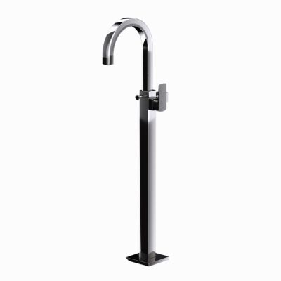 Jaquar Kubix Prime Exposed Parts of Floor Mounted Single Lever Bath Mixer Black Chrome Finish - KUP-BCH-35121KPM