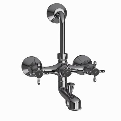 Jaquar Queens Prime Wall Mixer 3-in-1 System Black Chrome Finish - QQP-BCH-7281PM