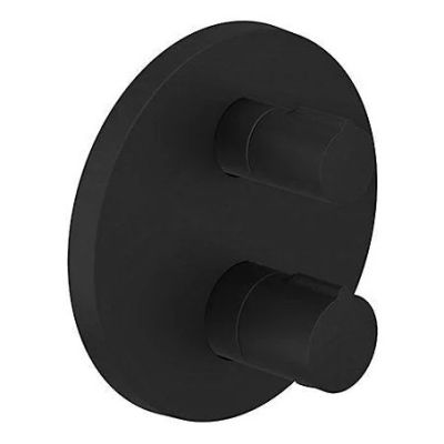 Kohler Autosense 235+ Matte Black Finish Organic Recessed Bath and Shower Round Thermostatic Controller K-20741IN-9FP-BL