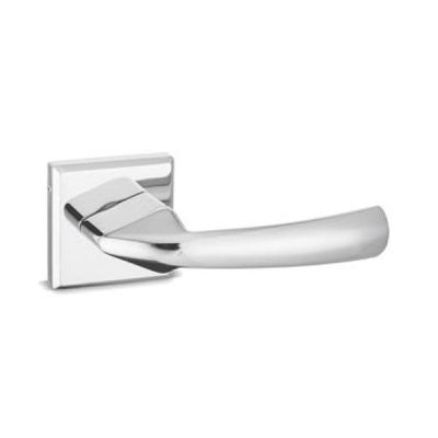 Kadson Mortise Zinc Alloy Rose Door Handles Square Base Set - 3017-CP