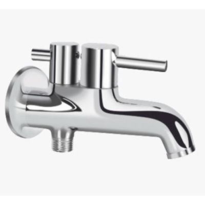 Kerovit Nucleus Chrome Finish 2 Way Bib Cock with Wall Flange KB111005