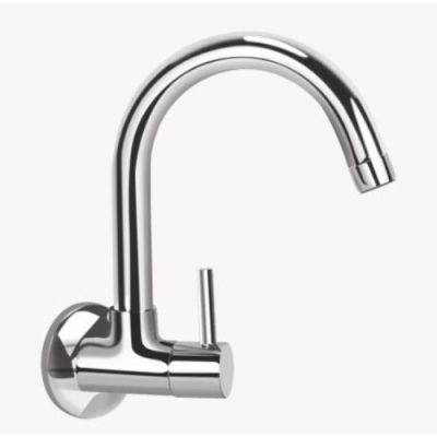 Kerovit Nucleus Chrome Finish Wall Mounted Sink Cock
with Swivel Spout & Wall Flange KB111025