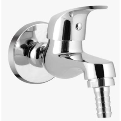 Kerovit Edge Chrome Finish Bib Cock with Nozzle & Wall Flange KB1211039