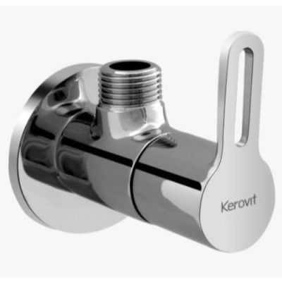 Kerovit Curve Chrome Finish Angle Cock with Wall Flange KB1711003
