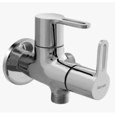 Kerovit Curve Chrome Finish 2 Way Angle Cock with Wall Flange KB1711040