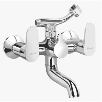 Kerovit Hydrus Chrome Finish Wall Mixer 2 in 1 with Crutch KB411020