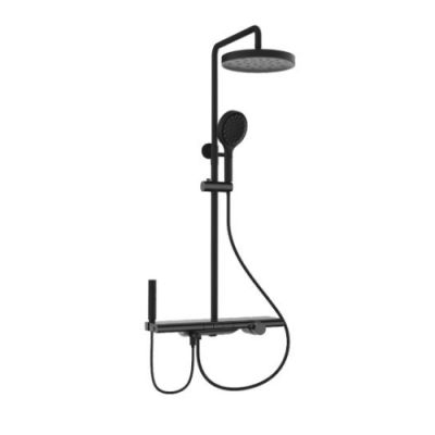 Kerovit Matt Black Finish 4 Function Shower Set With Thermostat Kerovit-KA600003-MB