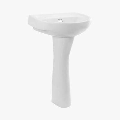 Kerovit Leon Wall Hung Basin With Full Pedestal Set KO285-KO314W-White