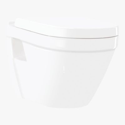 Kerovit Connor 525x370x370mm P-Trap 215mm Rough-in Wall Hung with Duraplast Seat Cover & Rag Bolt White KS107