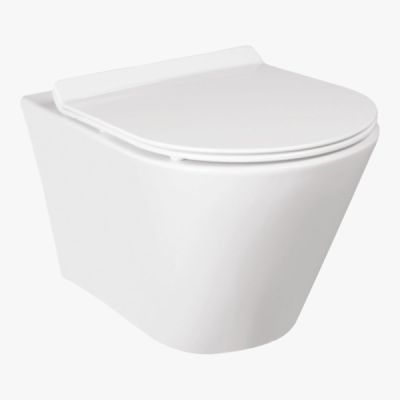 Kerovit Tonia 525x365x360mm P-Trap 230mm Rough-In Wall Hung With Slim Duraplast Seat Cover & Fischer Set White KS118-UF