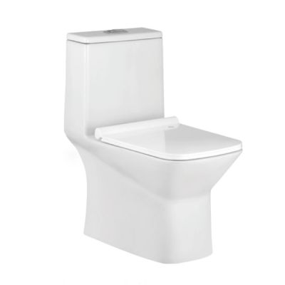 Kerovit Okena 655x360x750mm S-Trap 220mm Rough-In Siphonic One Piece With 4D Flush With PP Thin Rim Seat Cover White KS713
