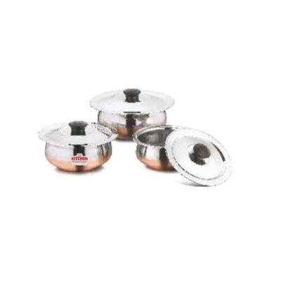 Kitchen Essentials Gift Box Item 3Pcs Copper Bottom Handi Set With Lid-KK-CBWL-HND-SET3