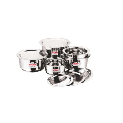 Kitchen Essentials Stainless Steel Tope/Patila/Bhigona With SS Lid-Flat Bottom -12cm-KK-PQ-TP-07