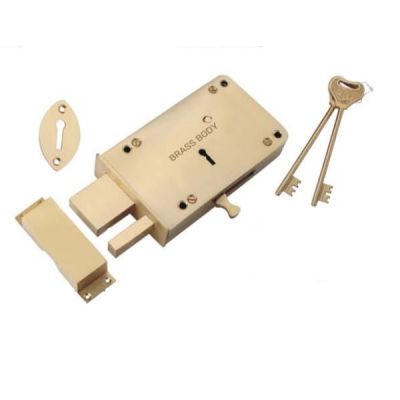 Kodia 2-In-1 6Inch 4 Trun Full Brass Door Lock with Long Keys Kodia-1213-6