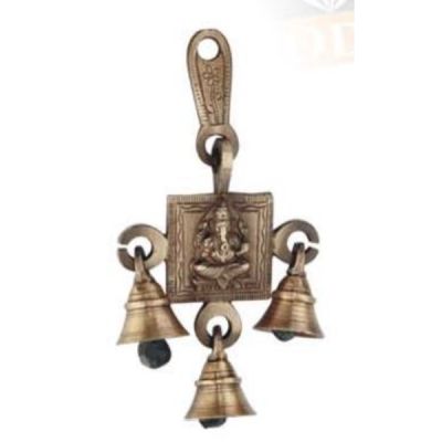 Kodia Brass Antique Finish Bell Ganesh Door Hangings Kodia-J-47-ANT