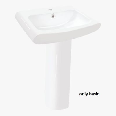 Kerovit Europa 590x430x185 mm Wall Hung with Full Pedestal Basin KS211-White