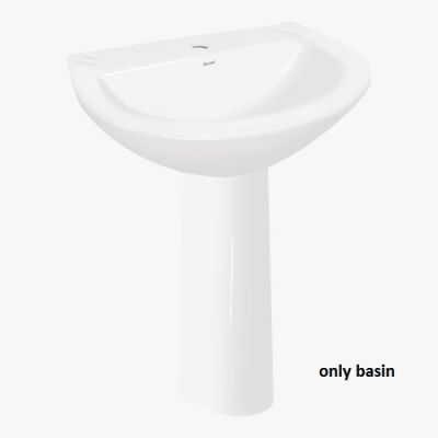 Kerovit Azelia 510x370x190 mm Wall Hung with Full Pedestal Basin KS237-White