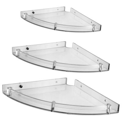 Leo 15mm Acrylic Unbreakable 3Pcs Corner Shelf Set LEO-LAC-10