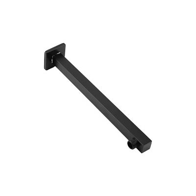Leo 18Inch Stainless Steel Rectangle Black Shower Arm with BraStainless Steel Bush LEO-LRA-BB-268