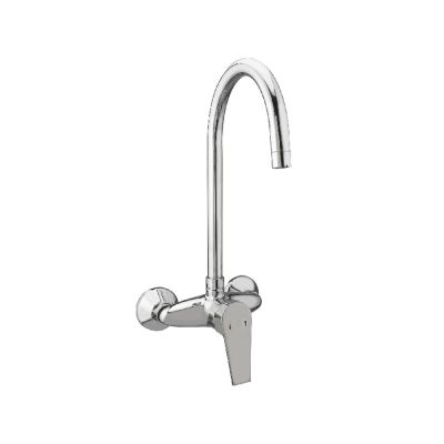 Leo Sim A Chrome Finish Heavy Sink Mixer Wall Mounted with Extended Long Brass Spout LEO-LSA-WS-1302