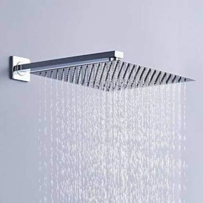 Leo Ultra Slim 8Inch Stainless Steel Over Head Square Rain Shower with 15Inch Stainless Steel Arm LEO-LUA-52