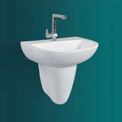 Lito Rio Star White Half Pedestal Wash Basin
