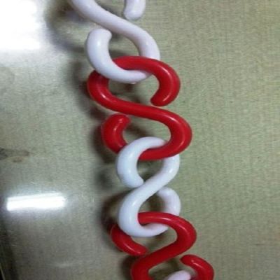 Metro 6mm "S" Type linking cone chain-SC1505A-White and Red