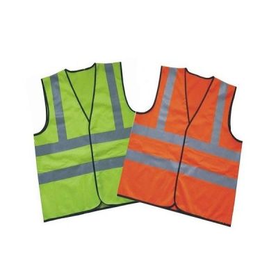 Metro Safety Jacket 200 GSM with Double Grey Reflective Tape with 2 Pocket-SJ1413-Green