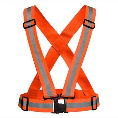 Metro Safety Jacket Florescent Imported Reflective Cross Belt-SJ1427A-Orange