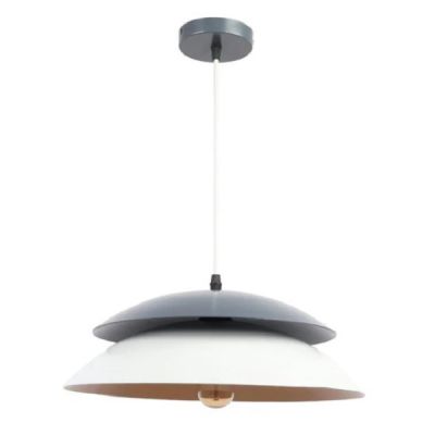 Moni Lights Grey and White E27 Aluminium Single Hanging Light-M-01