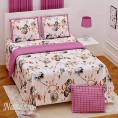 M R Textiles Royal 108x108 Inch Printed Double Bedsheet with Pillow Cover 033