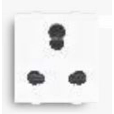 Neeon Cube Series 10/25A 250V Glossy White Multi Base Socket Switch with ShutterNEE-10164