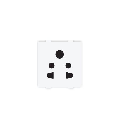 Neeon Wave 6A 2 in 1 Socket Premium with Safety Shutter Glossy White - 1232
