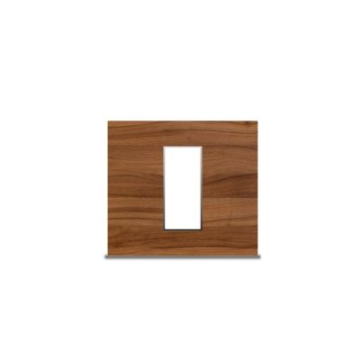 Neeon Wave 1 Module Edge Plate 3x3 Inch Brown Wood Silver - 1241-BS