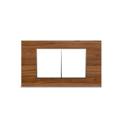 Neeon Wave 4 Module Edge Plate 5x3 Inch Teak Wood Silver - 1244-TS