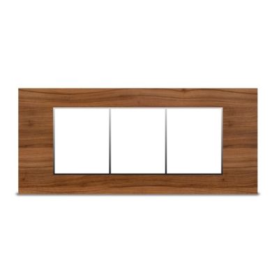 Neeon Wave 6 Module Edge Plate 8x3 Inch Teak Wood Silver - 1245-TS
