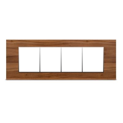 Neeon Wave 8 Horizontal Module Edge Plate 9x3 Inch Brown Wood Silver - 1246-BS