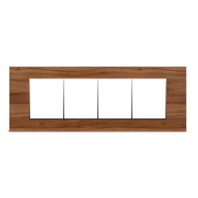 Neeon Wave 8 Horizontal Module Edge Plate 9x3 Inch Teak Wood Silver - 1246-TS