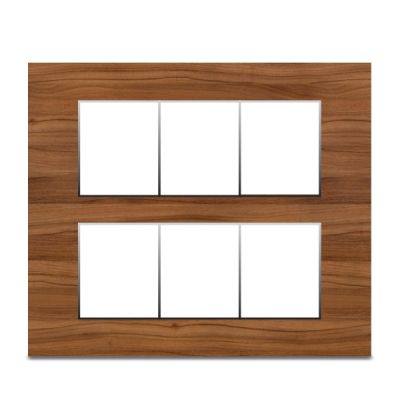 Neeon Wave 12 Module Edge Plate 8x6 Inch Brown Wood Silver - 1248-BS