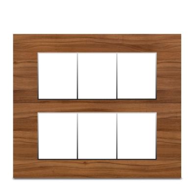Neeon Wave 12 Module Edge Plate 8x6 Inch Teak Wood Silver - 1248-TS