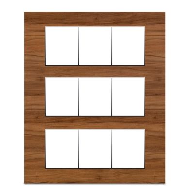 Neeon Wave 18 Module Edge Plate 9x8 Inch Brown Wood Silver - 1249-BS