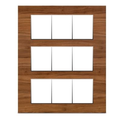 Neeon Wave 18 Module Edge Plate 9x8 Inch Teak Wood Silver - 1249-TS