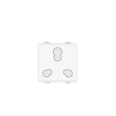 Neeon Gia 6A & 16A Multi Socket With Shutter Glossy White - 20124