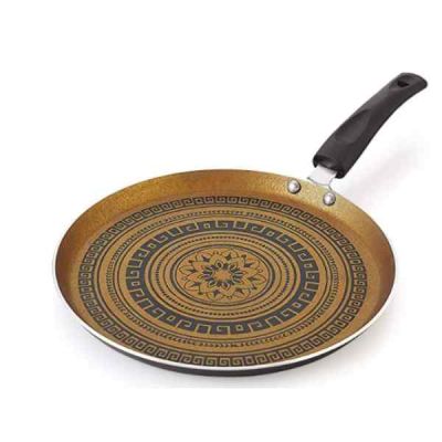 Nirlon Mandala Flat Tawa With Soft Touch Handle Non Stick Cookware Gas Stove Compatible FT-MFT